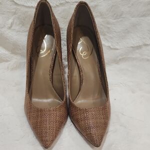 Sam Edelman Textured Brown Heels